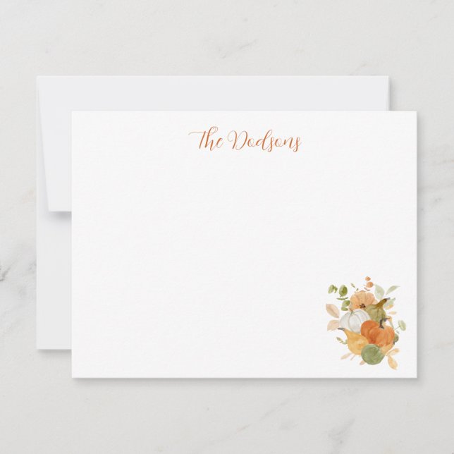 Carte Watercolor Pumpkin Notecards (Devant)