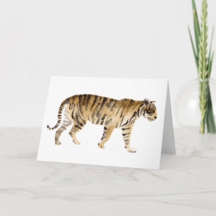 Carte Watercolor Tiger Walking