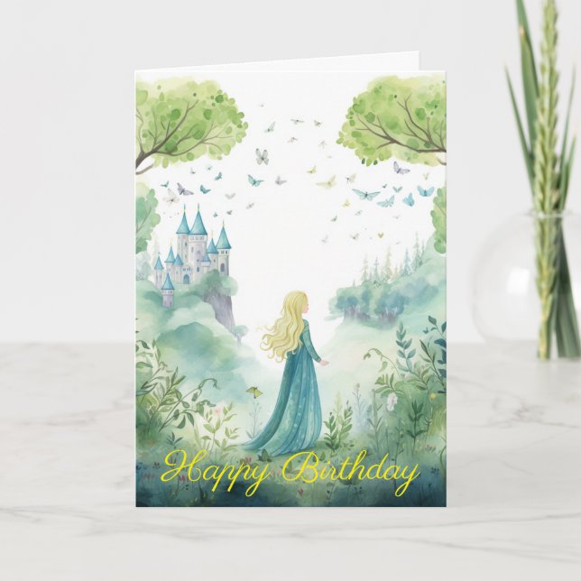 Carte Watercolour Forest Princess (Devant)