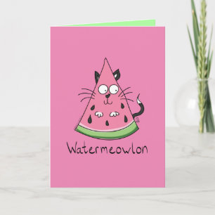 Carte Watermelon Chat Cute Kids
