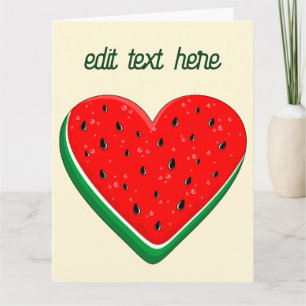 Carte Watermelon Heart Valentine's Day Free Palestine