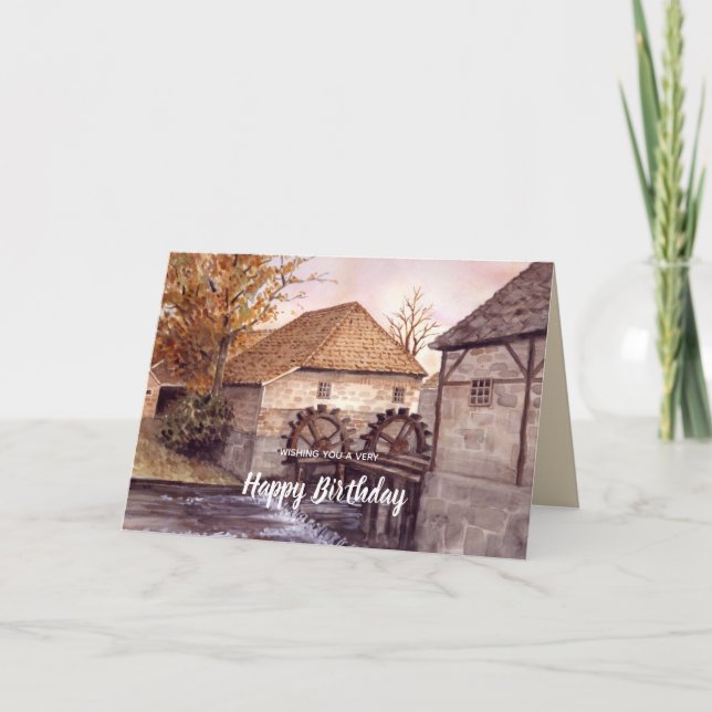 Carte Watermill Watercolor (Devant)
