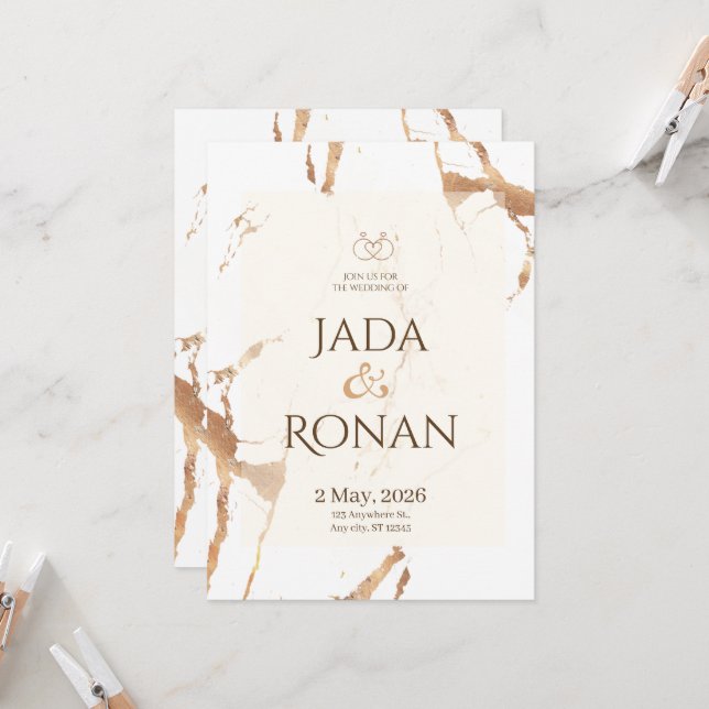 Carte Wedding (Devant/Arrière en situation)