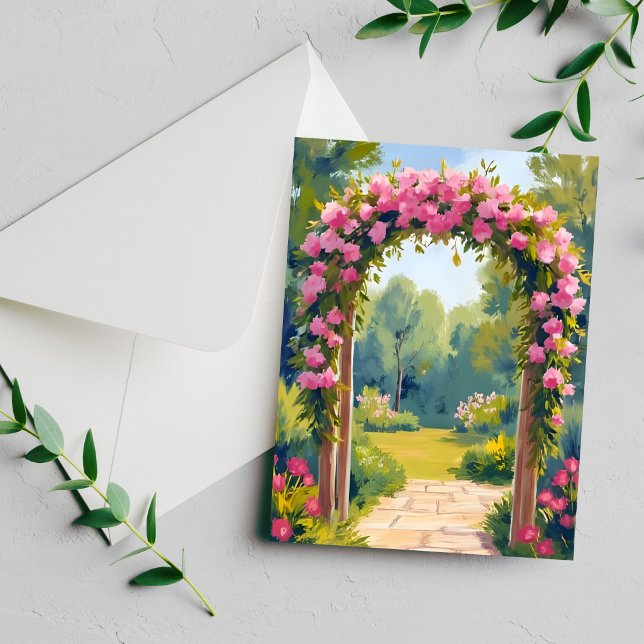 Carte Wedding Flower Arch | Watercolor Marriage Card (Créateur téléchargé)
