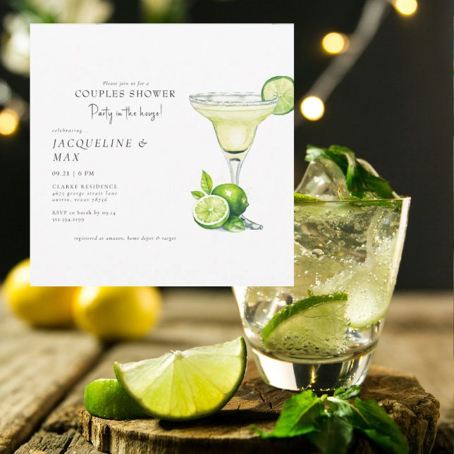 Carte Wedding shower Carré des couples Margarita Party (Créateur téléchargé)
