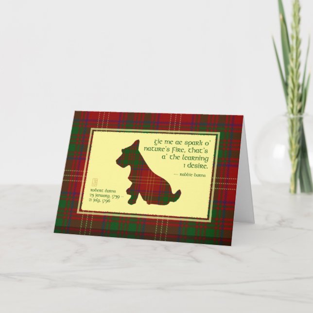 Carte Wee Scottie Robert Burns Anniversaire 2 (Devant)