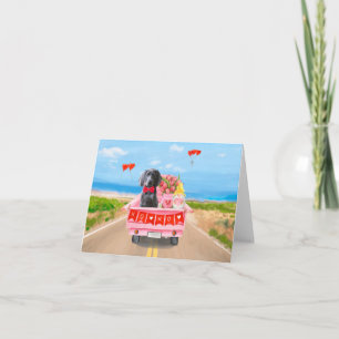 Carte Weimaraner Chien Valentine's Day Coeurs de camion