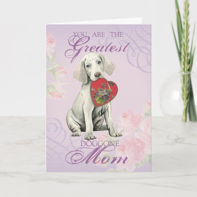 Carte Weimaraner Heart Maman (Devant)