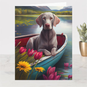 Carte Weimaraner sur une pédale : une aventure Pittoresq