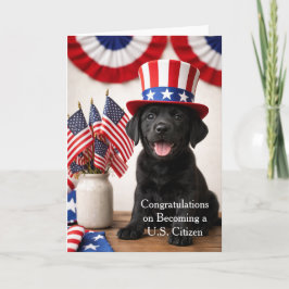 Carte Welcome New American Citizen Patriotic Lab Puppy