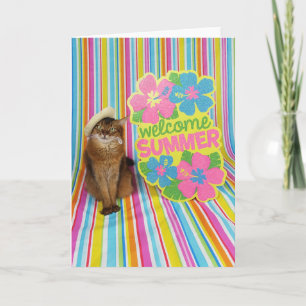 Carte Welcome Summer Featuring Summer the Somali Cat