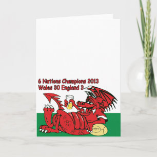 Carte Welsh Dragon, champions de 6 Nations, pays de Gall