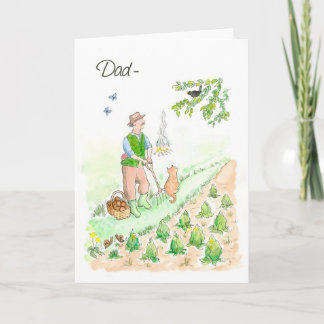 Carte Welsh Greeting Birthday Card for a Man: Gardening