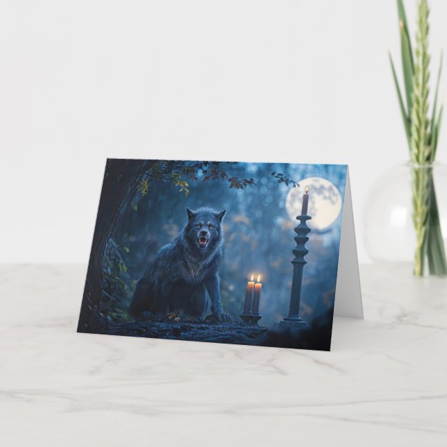 Carte Werewolf Happy Halloween Super Éffrayant (Devant)