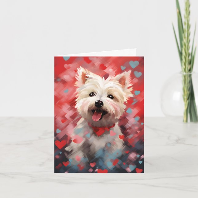 Carte West Highland White Terrier Valentines jour (Devant)