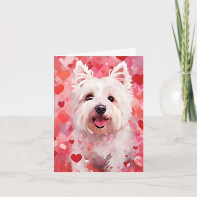 Carte West Highland White Terrier Valentines jour (Devant)
