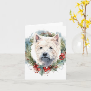 Carte West Highland White Terrier Wire de Noël