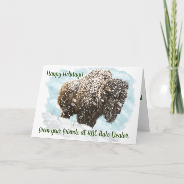 Carte Western Art, Bison Christmas (Devant)