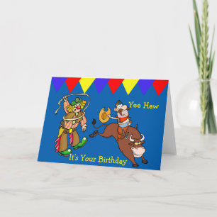 Carte Western Bull Rider et Rodeo Clown