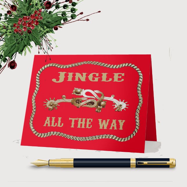 Carte Western Cowboy Épouse Jingle Tout Au Long Du Chemi (Créateur téléchargé)