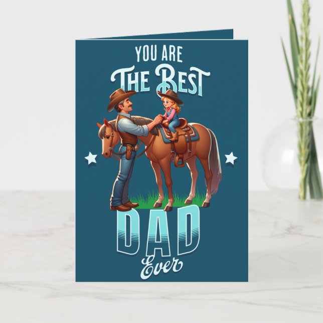 Carte Western Cowboy Horse Enfant Bonne Fête des pères (Devant)