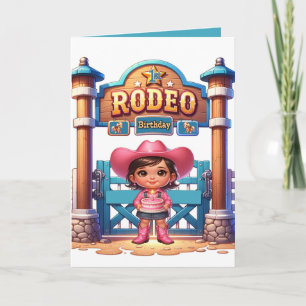 Carte Western Cowgirl Premier Rodéo Anniversaire Personn