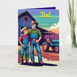 Carte Western Farm Ranch Cowboys Personnalisé Papa