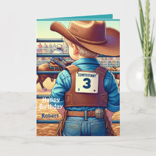 Carte Western Little Cowboy 3e anniversaire Rodéo person