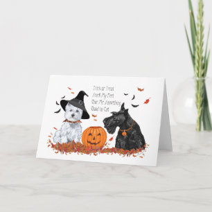 Carte Westie et Scottie Halloween