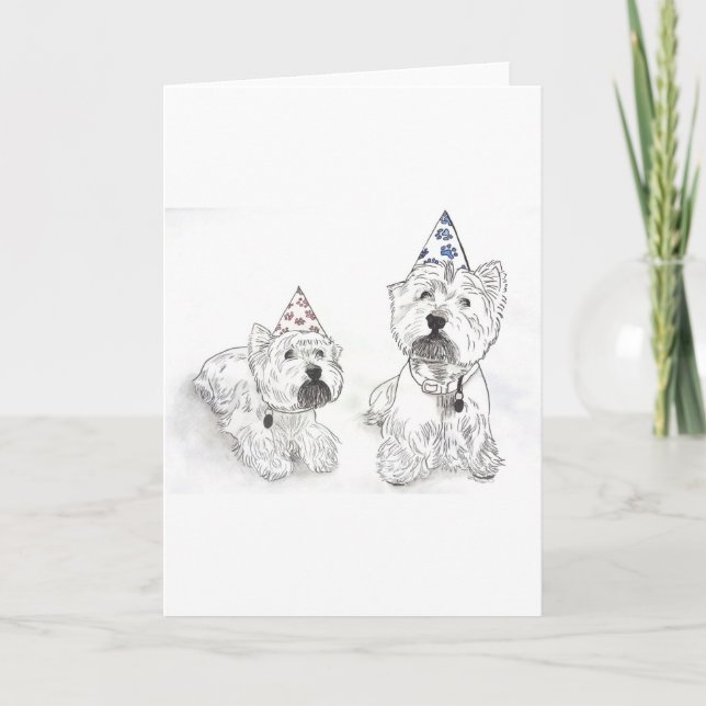 Carte Westie Joyeux anniversaire (Devant)