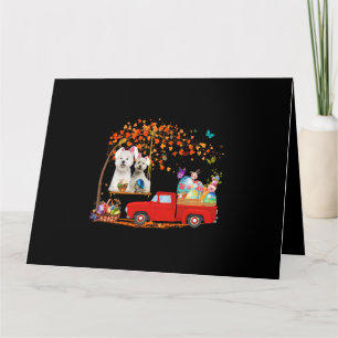 Carte Westie Portant Du Camion Rouge Oreille Lapin Avec 