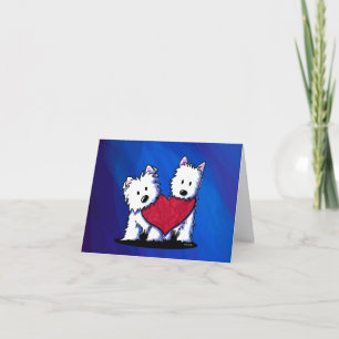 Carte Westie Terrier Heart Duo