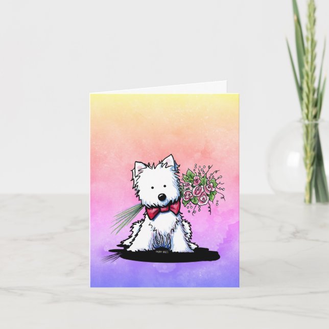 Carte Westie Terrier Valentine (Devant)