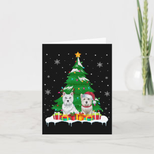 Carte Westin Chien Noël Lumières Arbre Père Noël Reindee