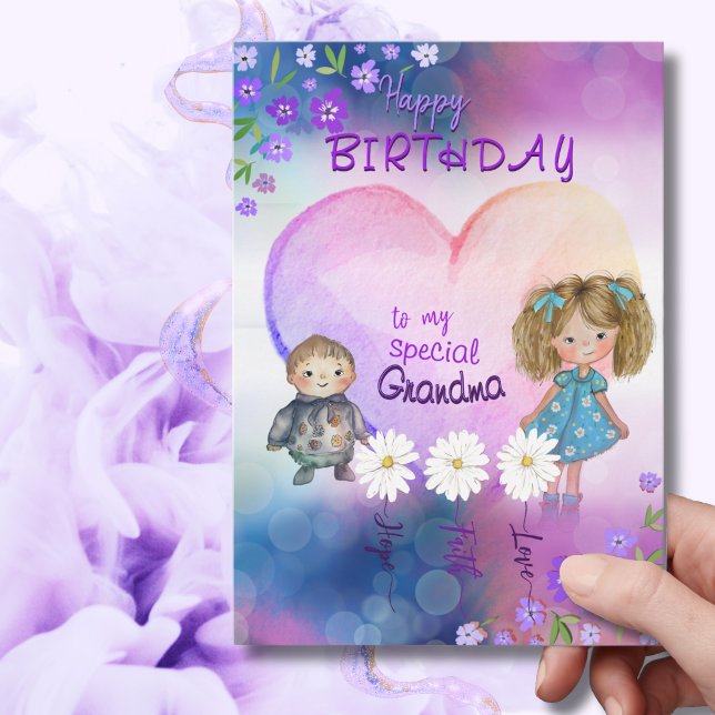Carte Whimsday pour grand-mère spécial ( Whimsical Birthday Card for special Grandma )