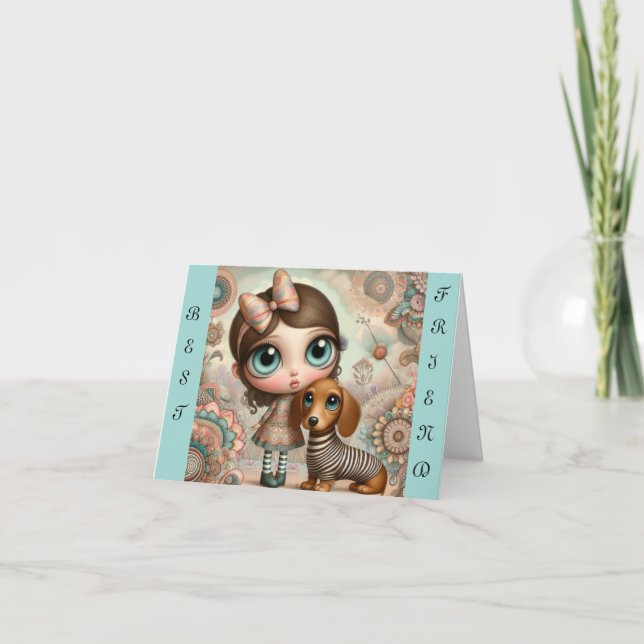 Carte Whimsical Best Friend Dachshund (Devant)