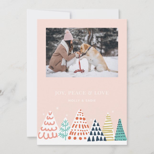 Carte Whimsical Christmas Tree Flat Holiday Card (Devant)