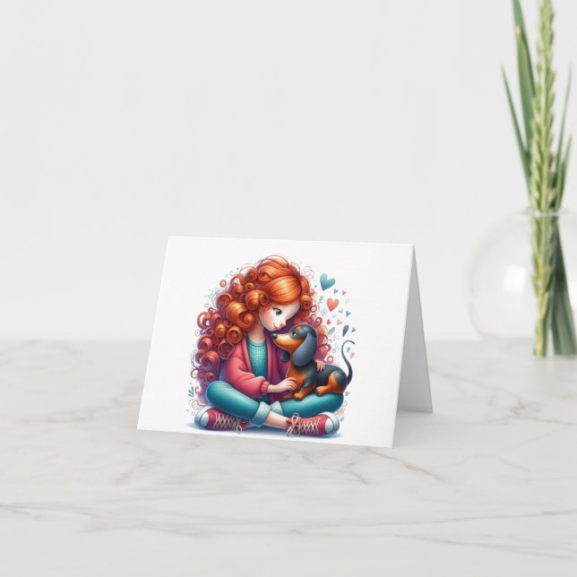 Carte Whimsical Dachshund Toute Occasion (Devant)