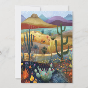 Carte Whimsical Desert Scene Hello Plat
