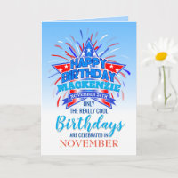 Whimsical Fireworks Né en novembre Anniversaire