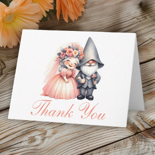 Carte Whimsical Gnome Mariage Merci Orange Woodland
