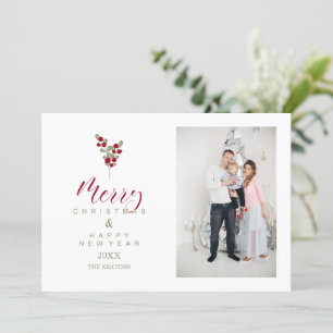 Carte Whimsical Happy Holidays Classic Christmas Photo