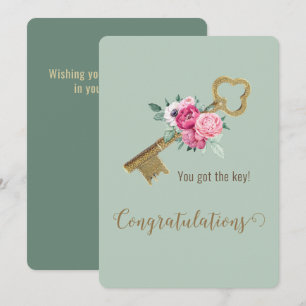 Carte Whimsical House Key Félicitations New Home Chic