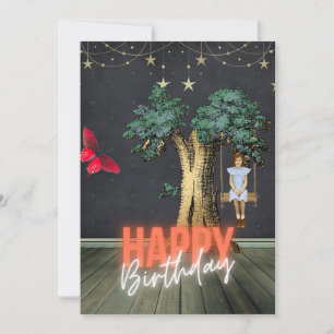 Carte Whimsical Joyeux anniversaire Surreal Altered Art