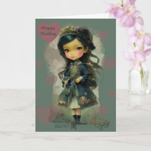 Carte Whimsical Kawaii Fairy Tale Girl
