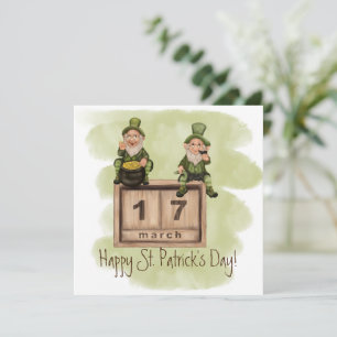 Carte Whimsical Leprechauns Carte Plat de la Saint