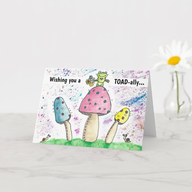 Carte Whimsical Magique Toad Champhrooms Anniversaire (Petite plante)