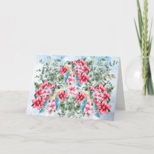 Carte Whimsical Pink Florals & Sea Turtle