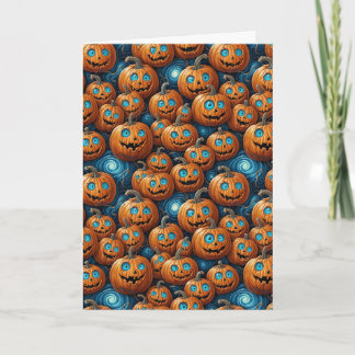 Carte Whimsical Pumpkin Halloween Greeting Card