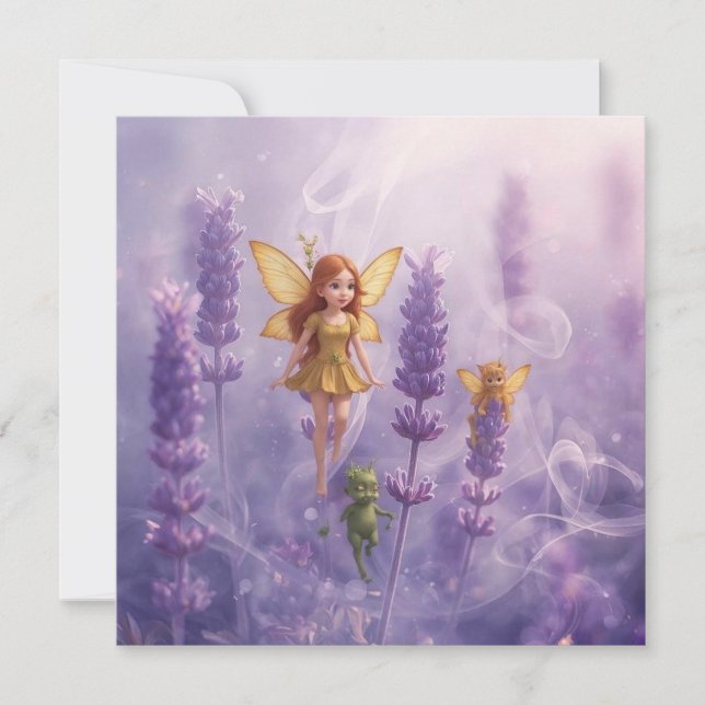 Carte Whimsy Among the Purple Blooms (Devant)